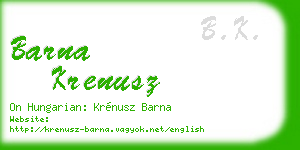 barna krenusz business card